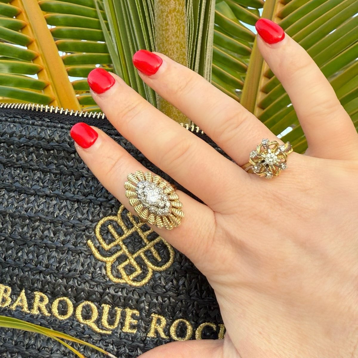 Diamond Fan Cocktail Ring c.1970s