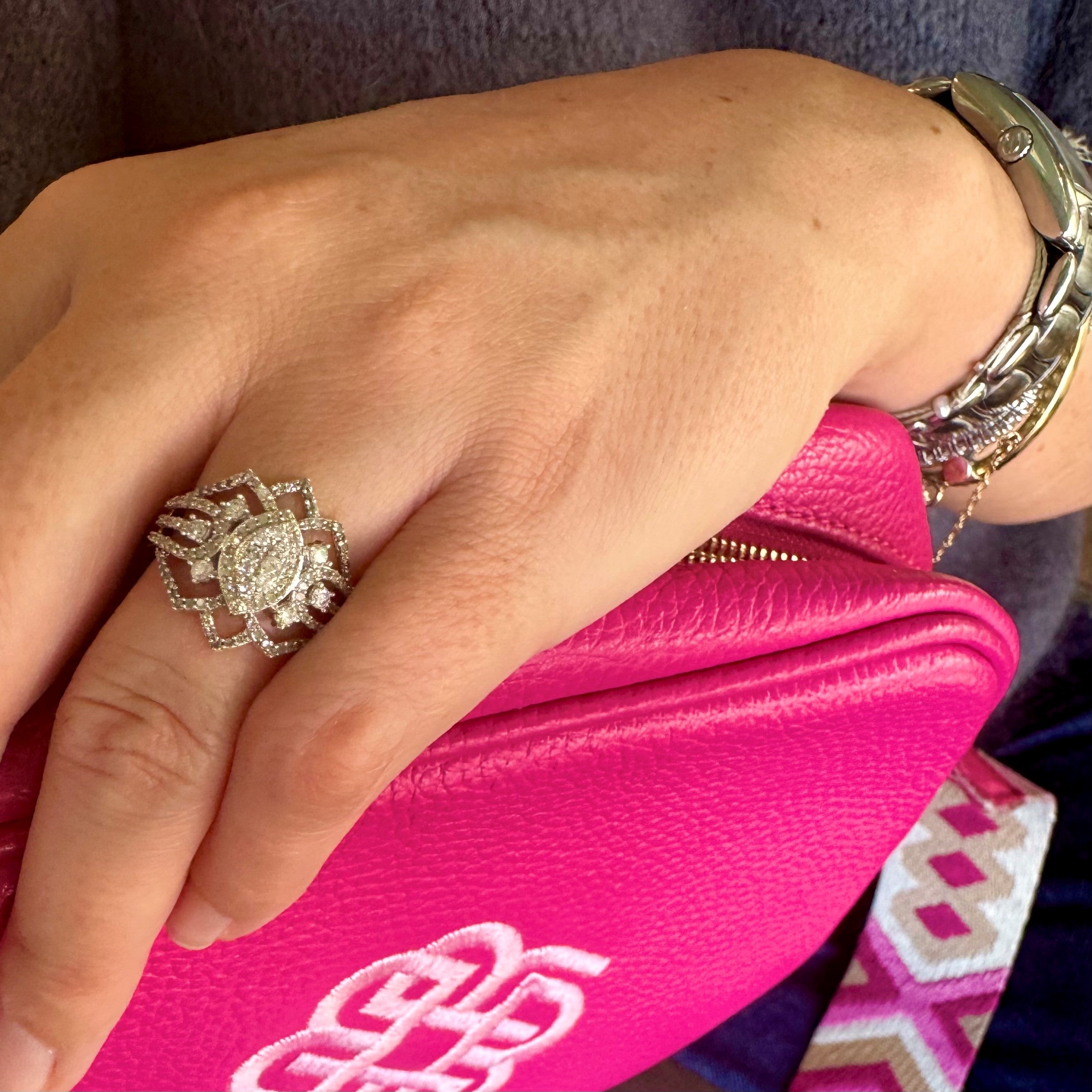 Diamond Latticed Statement Ring 2020 (Over 2 Carats)