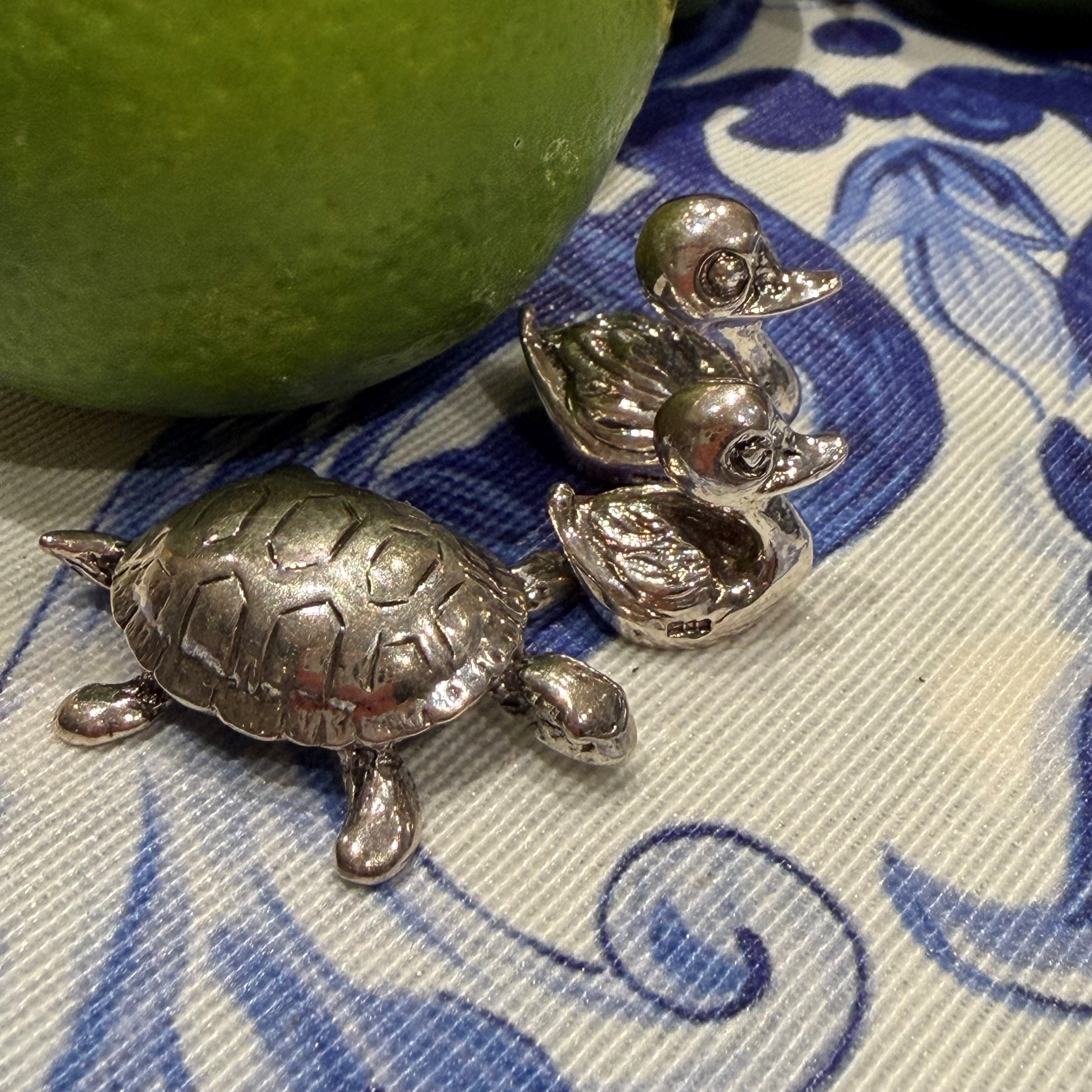 PIPIS Sterling Silver Greek Tortoise Talisman Objet De Vertu