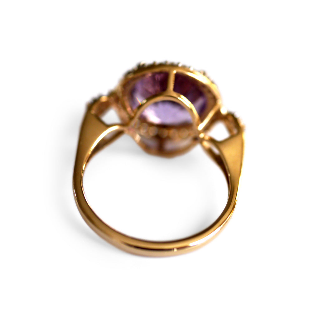 Amethyst and Diamond Halo Cocktail Ring 2025