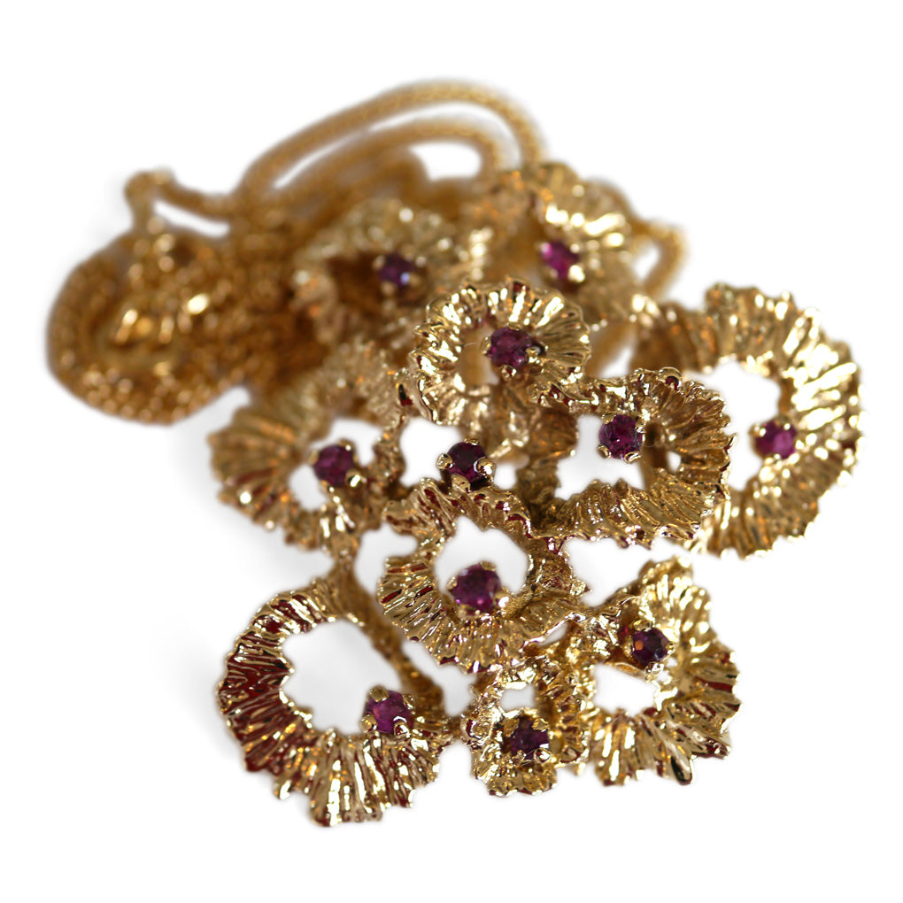 Barked Oversized Ruby Necklace 1978