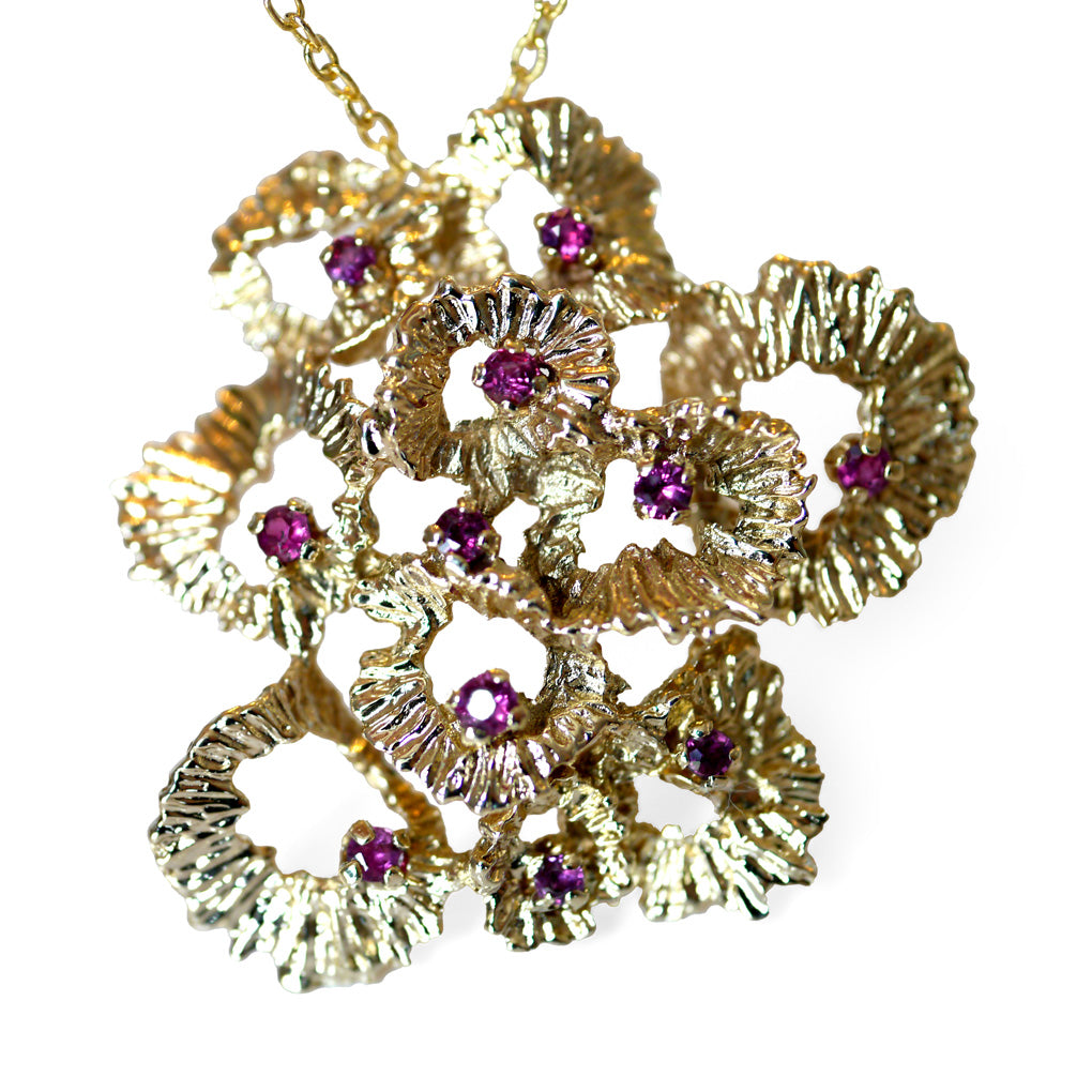 Barked Oversized Ruby Necklace 1978