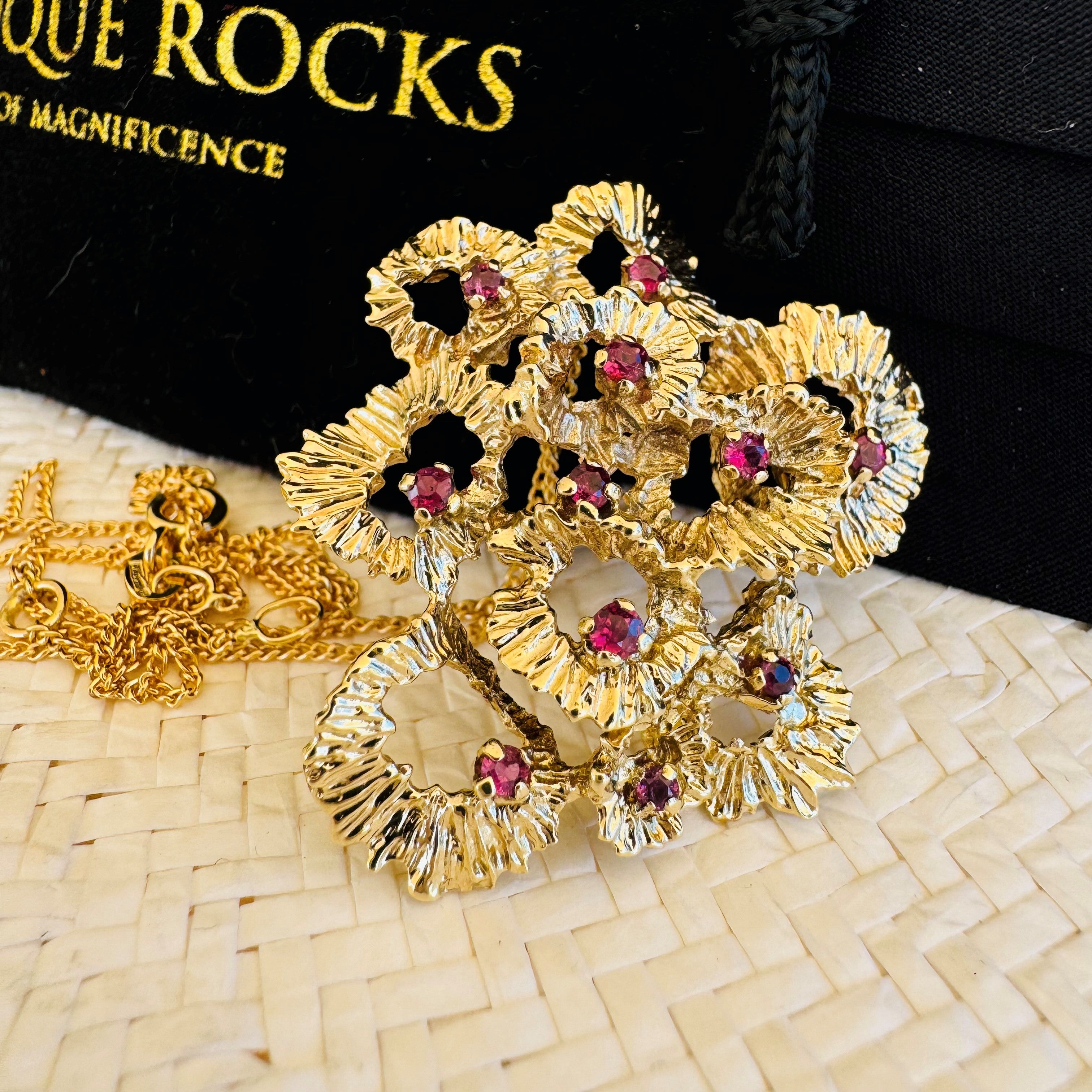 Barked Oversized Ruby Necklace 1978