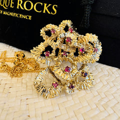 Barked Oversized Ruby Necklace 1978