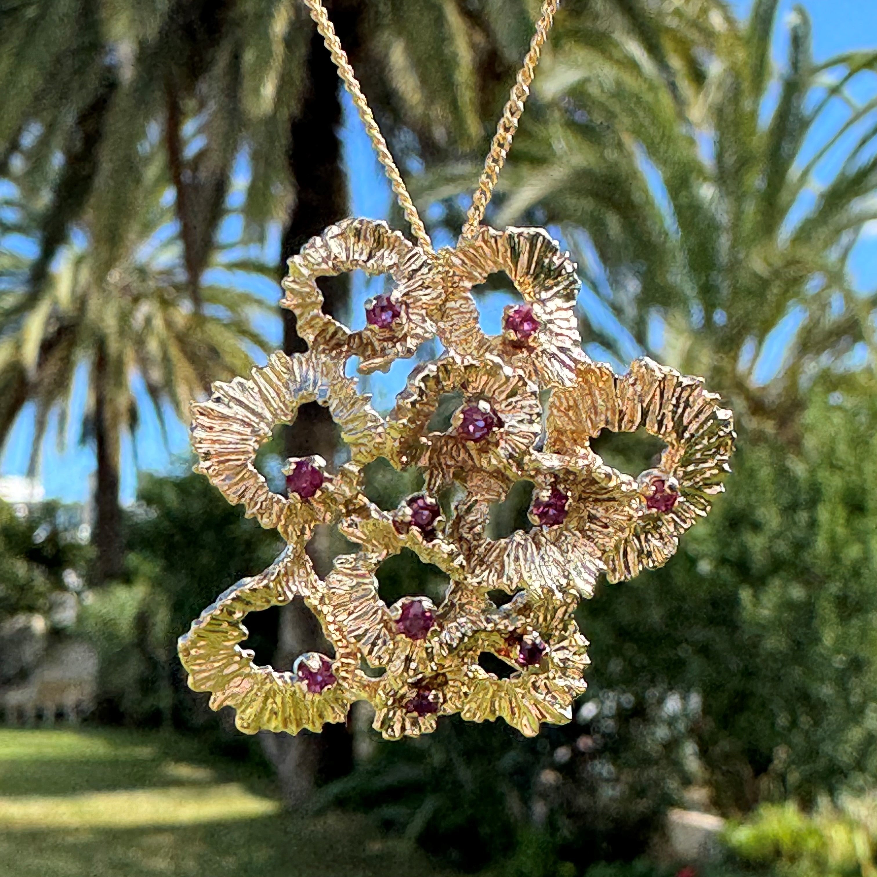 Barked Oversized Ruby Necklace 1978