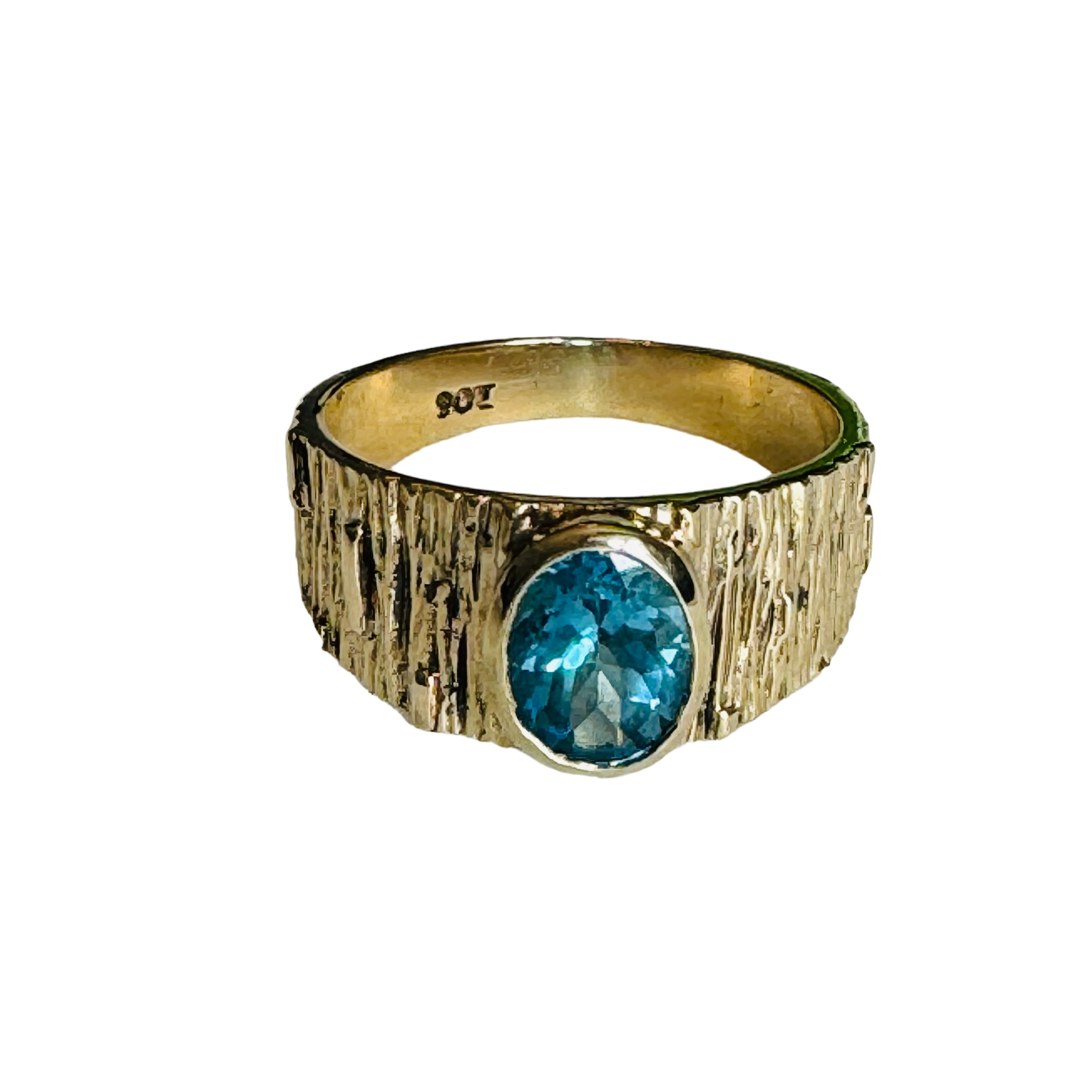 Blue Topaz Barked Ring c.1970s