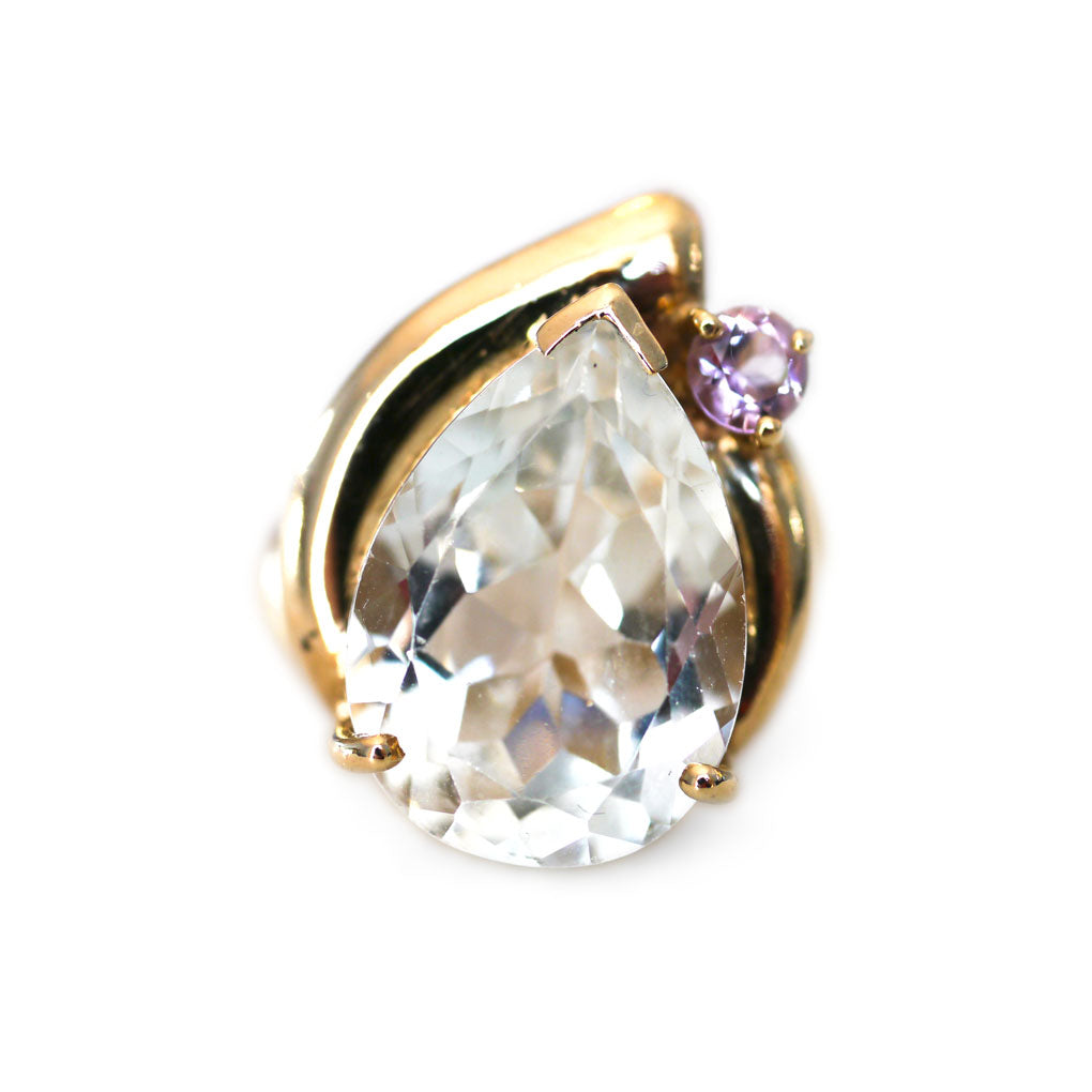 Blue Topaz and Amethyst Rockstar Cocktail Ring