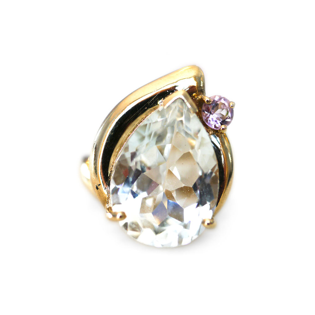 Blue Topaz and Amethyst Rockstar Cocktail Ring