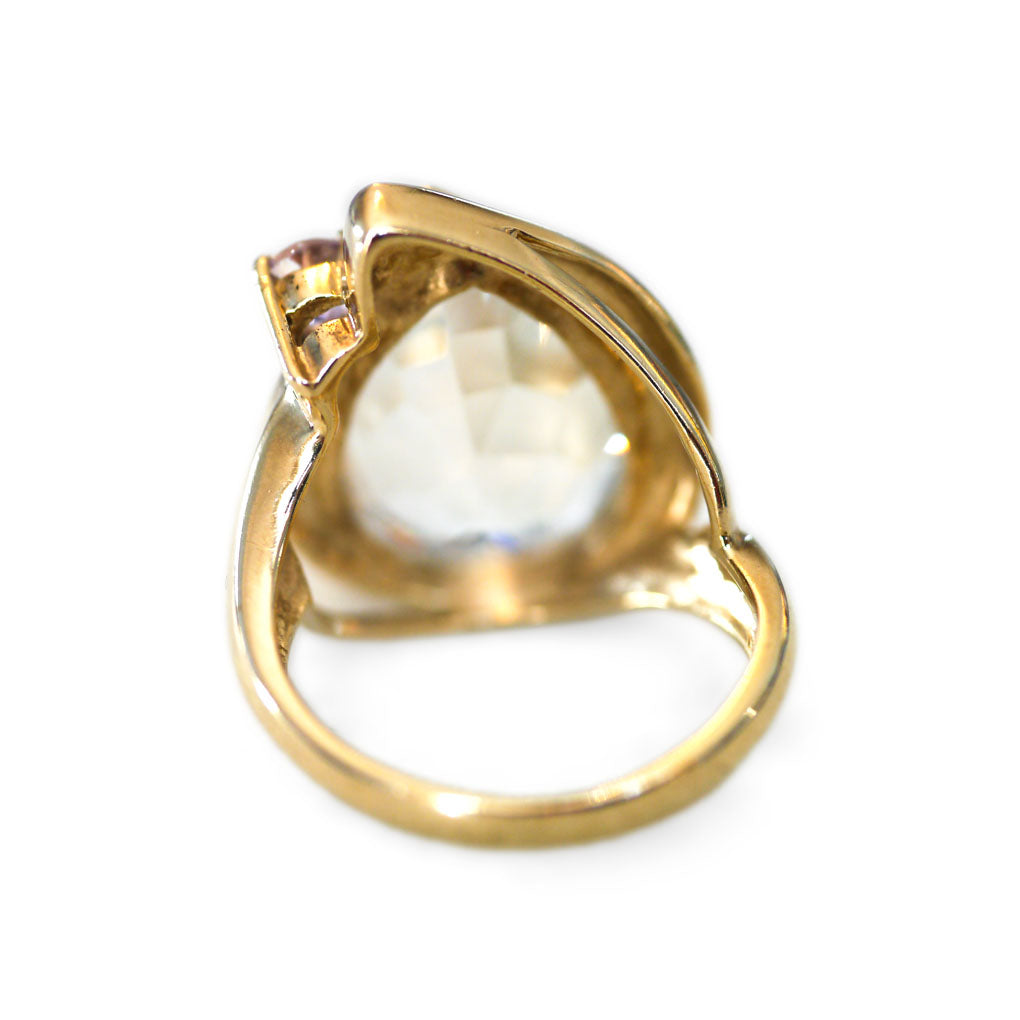 Blue Topaz and Amethyst Rockstar Cocktail Ring
