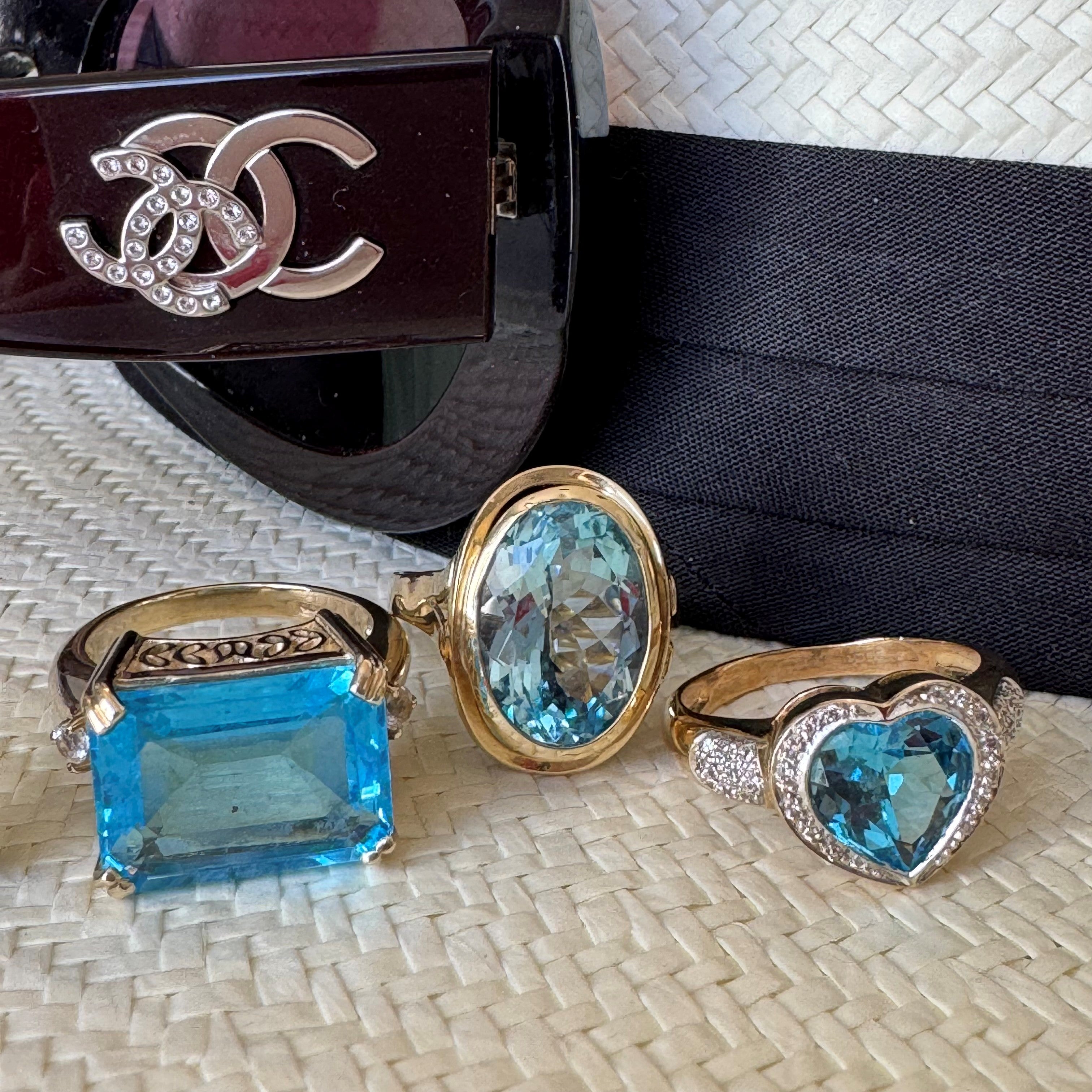 Blue Topaz and Diamond Enormous Cocktail Ring 2010