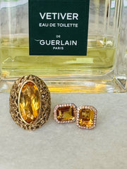 Citrine Honeycomb Colossal Cocktail Ring (7.5carats) 1970s