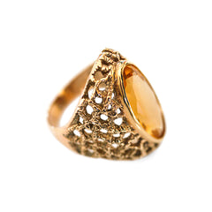 Citrine Honeycomb Colossal Cocktail Ring (7.5carats) 1970s