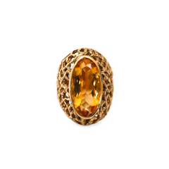 Citrine Honeycomb Colossal Cocktail Ring (7.5carats) 1970s