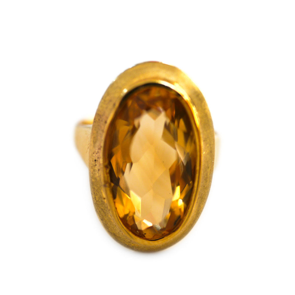 Colossal Oval Citrine Cocktail Ring (5+ Carats)