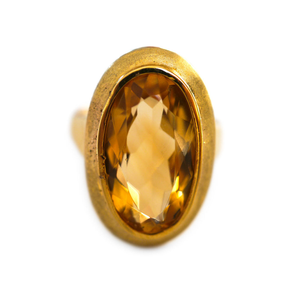 Colossal Oval Citrine Cocktail Ring (5+ Carats)