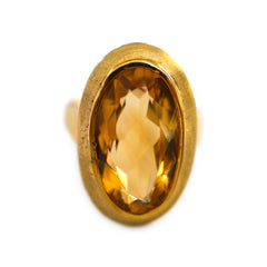 Colossal Oval Citrine Cocktail Ring (5+ Carats)