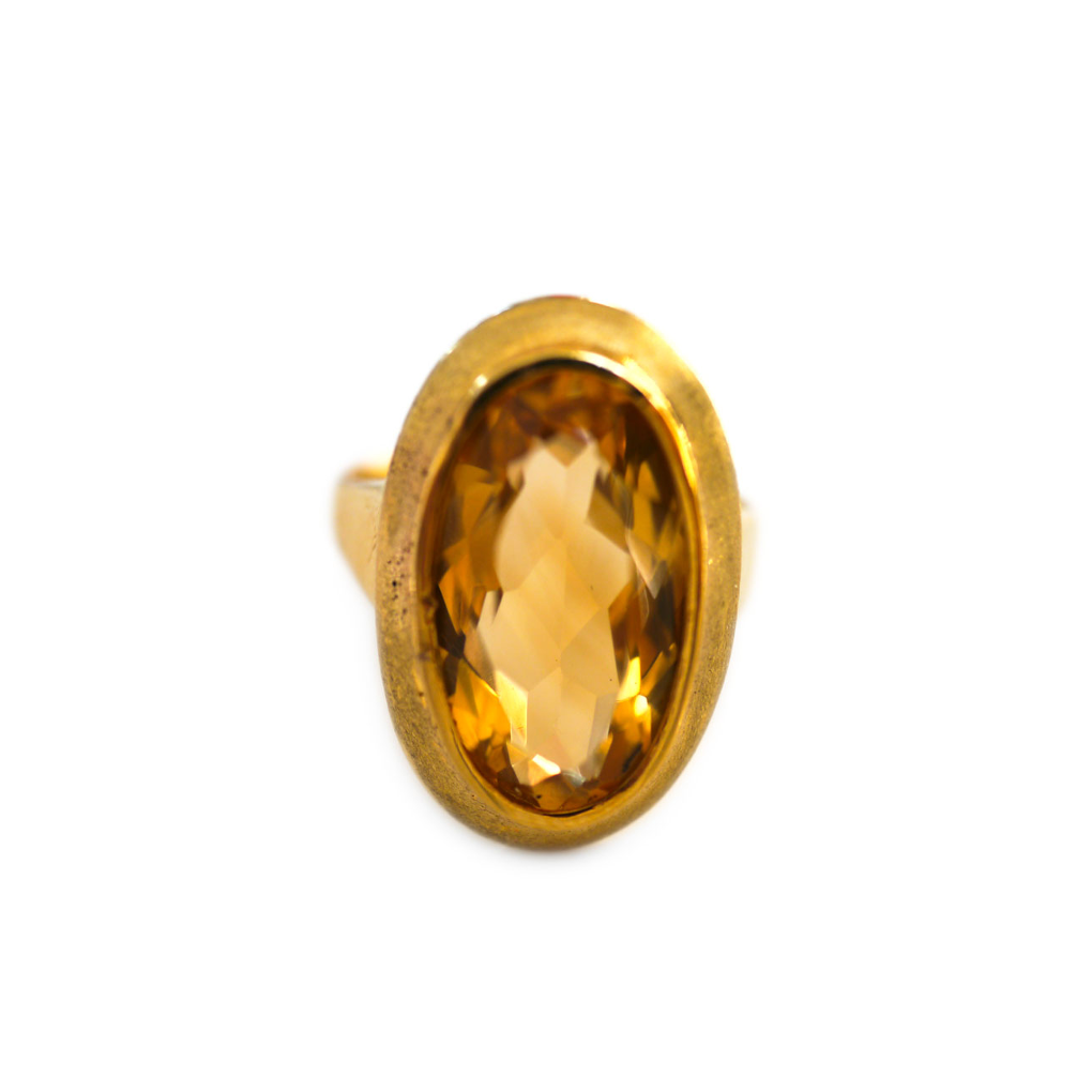 Colossal Oval Citrine Cocktail Ring (5+ Carats)