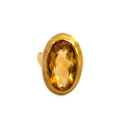 Colossal Oval Citrine Cocktail Ring (5+ Carats)