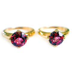 Dazzling Duet of Rubellite Tourmaline Stacking Rings 2006