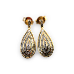 Diamond Drop Gold Earrings 0.50 carats