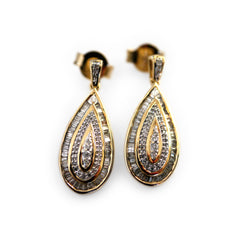 Diamond Drop Gold Earrings 0.50 carats