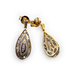 Diamond Drop Gold Earrings 0.50 carats
