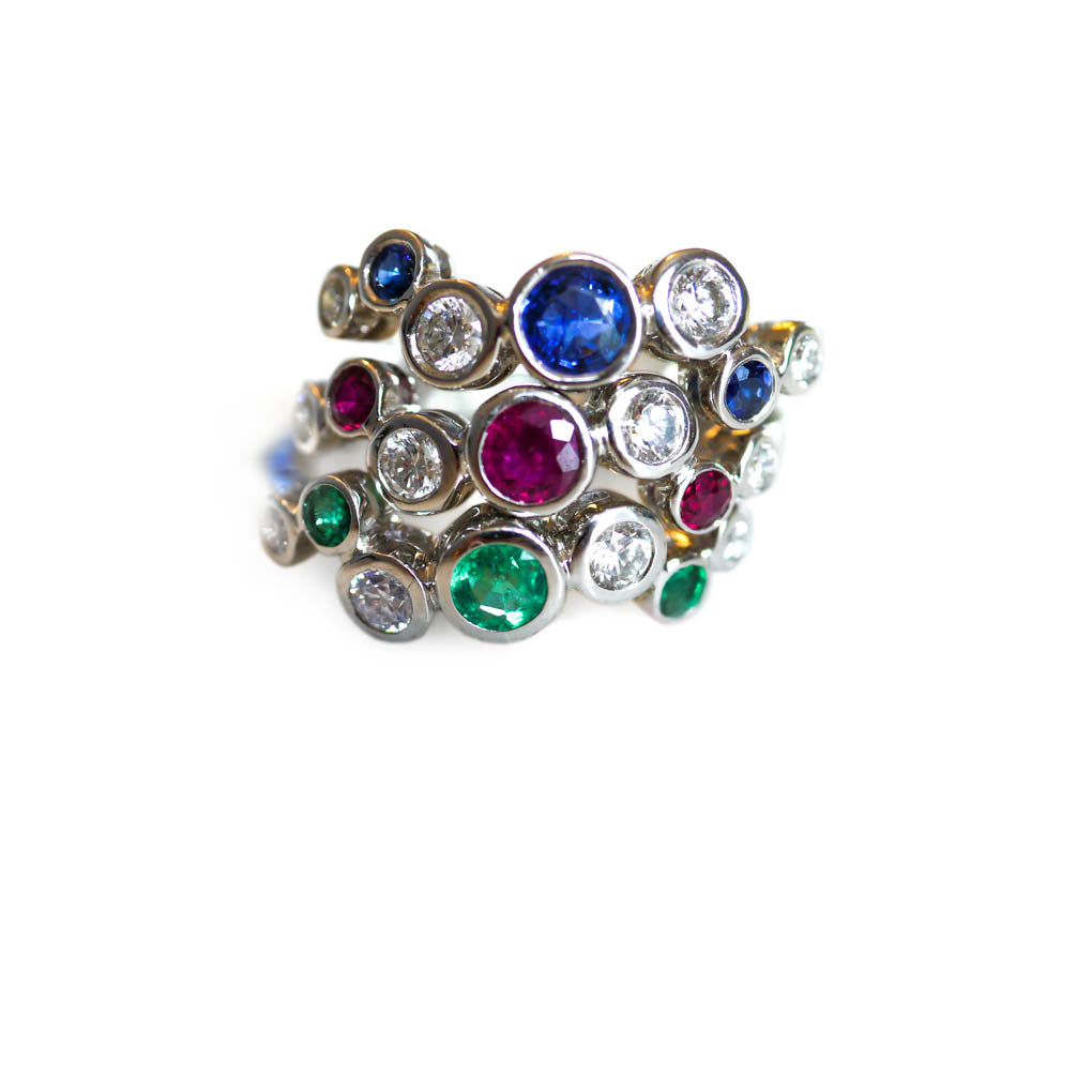 The Sundance Talisman White Gold Stacking Rings