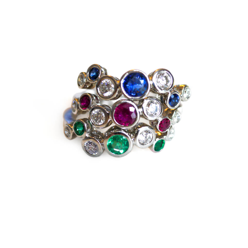 The Sundance Talisman White Gold Stacking Rings