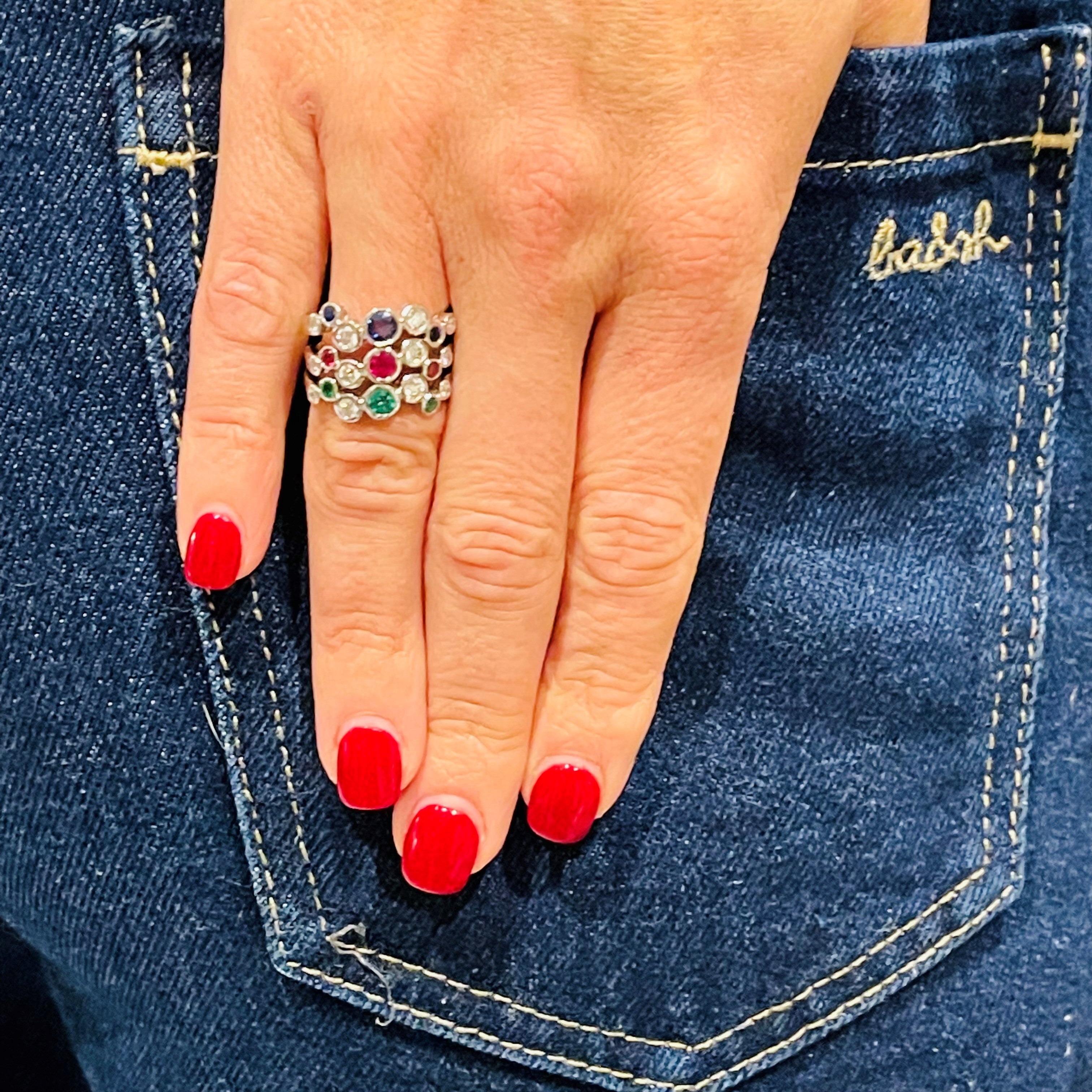 The Sundance Talisman White Gold Stacking Rings
