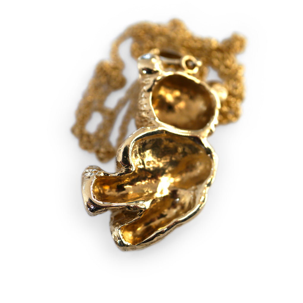 Diamond Eyed Gold Bear Necklace 1989