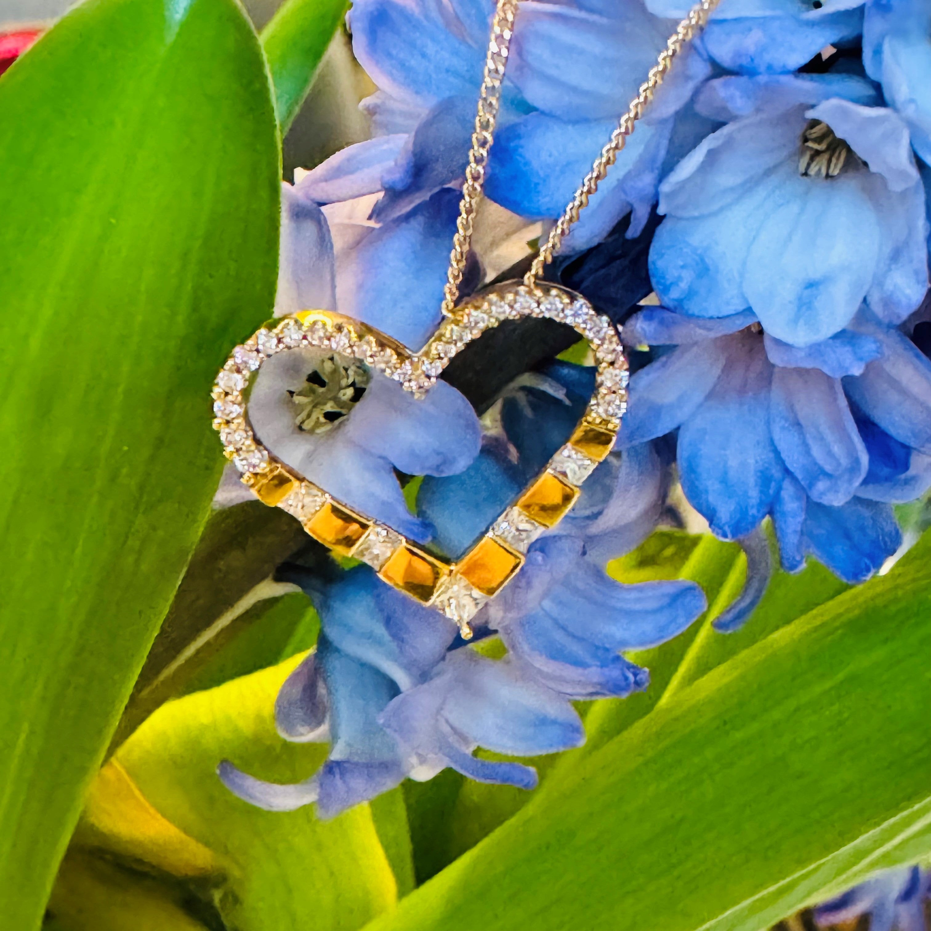 Diamond Heart Sliding Necklace 0.52 Carats