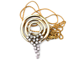 Diamond Waterfall Circular Gold Sliding Necklace