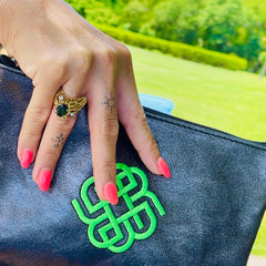 Green Tourmaline & Diamond Modernist Cocktail Ring c.1970s