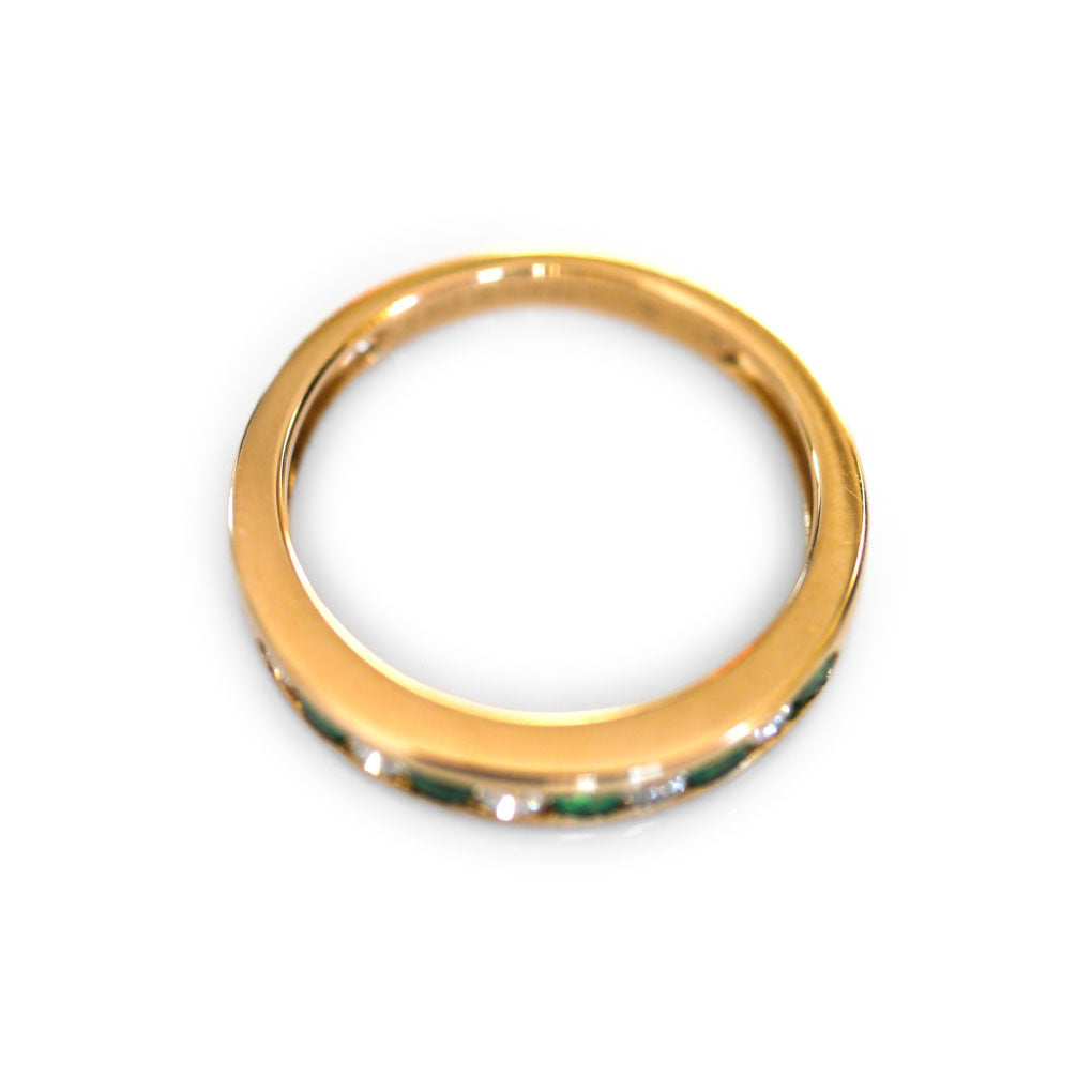 Diamond and Emerald Half Eternity Ring