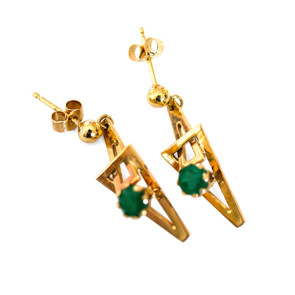 Emerald Isosceles Modernist Earrings