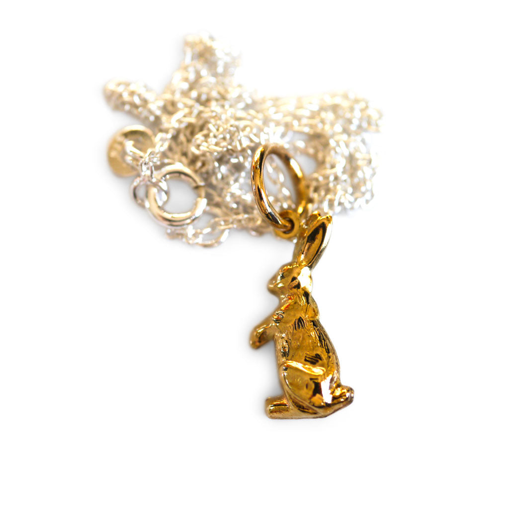 Mixed Metals: Rampant Bunny & Silver Necklace