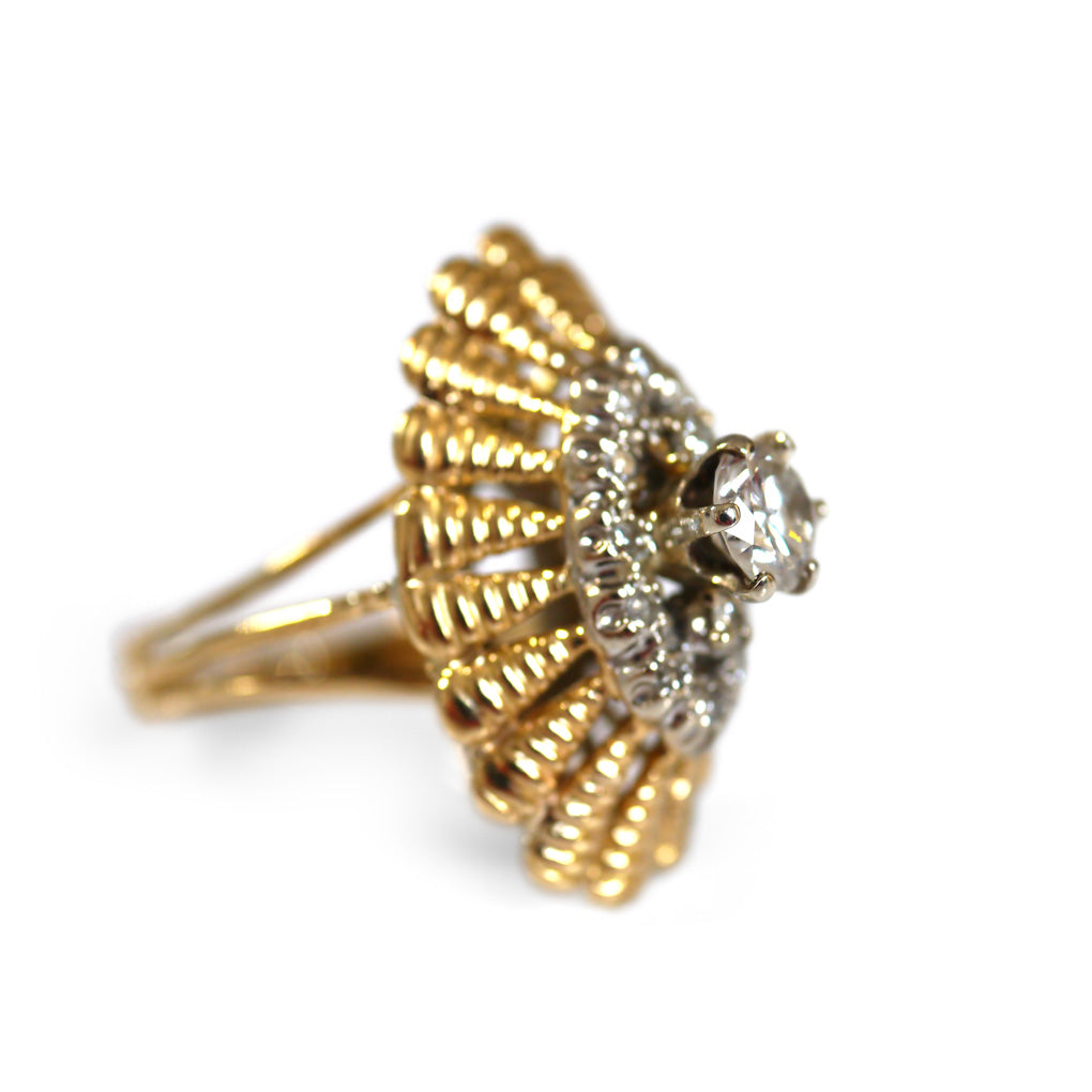 Diamond Fan Cocktail Ring c.1970s