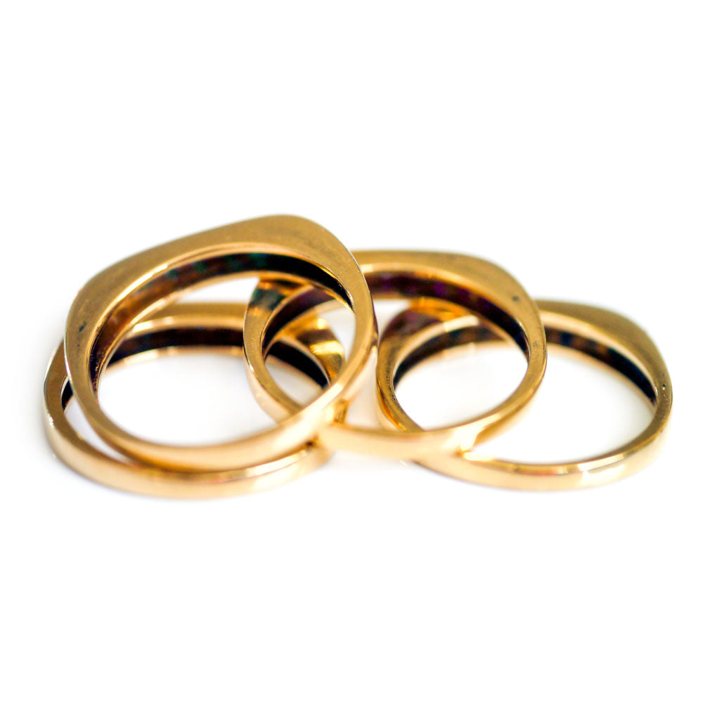 Quatre Quartet Diamond, Emerald, Ruby& Sapphire Stacking Rings