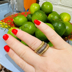 The Tubogas Trio Tri-Gold Stacking Rings