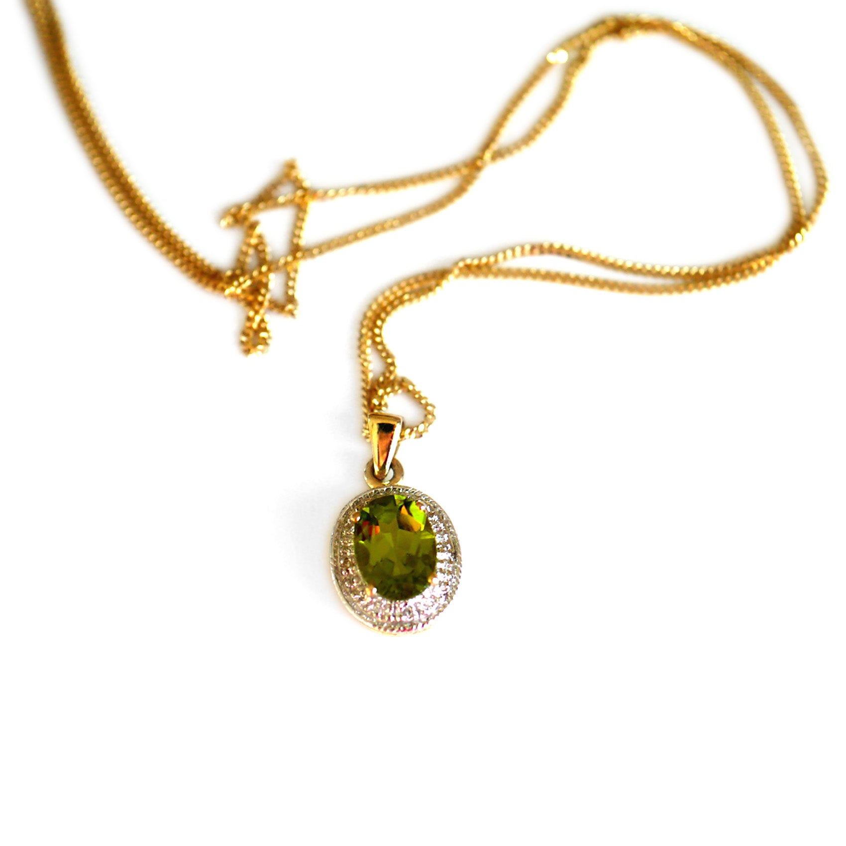 Pleasing Peridot & Diamond Necklace