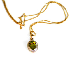 Pleasing Peridot & Diamond Necklace