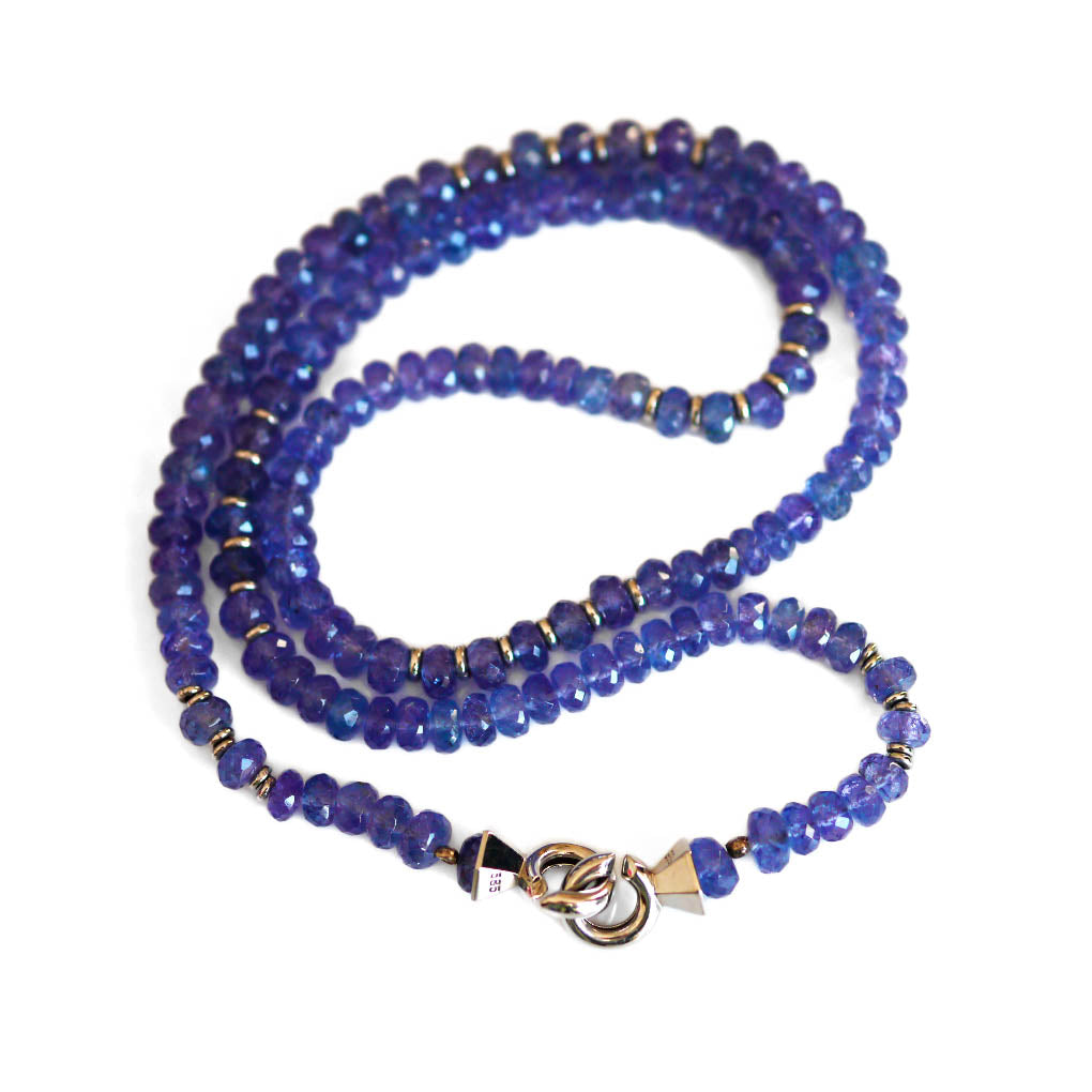 Vintage Alluring Amethyst White Gold Necklace photographed on a white background