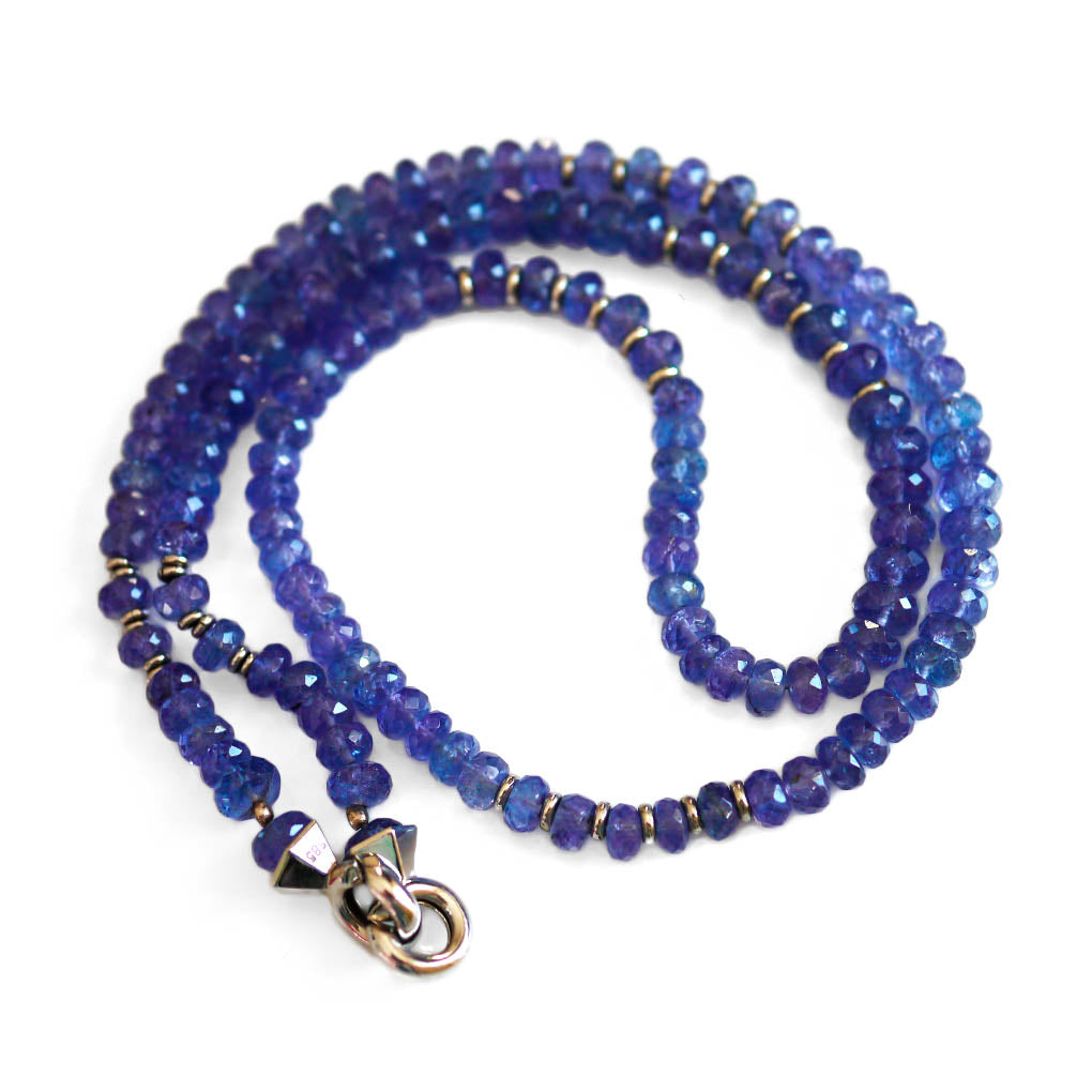Vintage Alluring Amethyst White Gold Necklace photographed on a white background