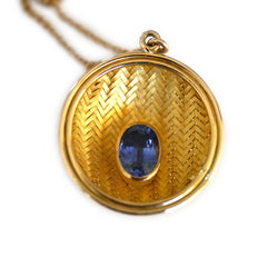 Ceylon Blue Sapphire Gold Weave Necklace