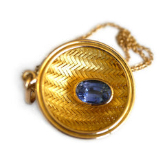 Ceylon Blue Sapphire Gold Weave Necklace