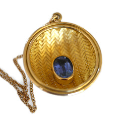 Ceylon Blue Sapphire Gold Weave Necklace