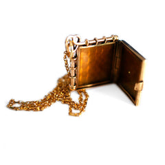 Dazzling Diamond Square Locket Necklace c.1940’s