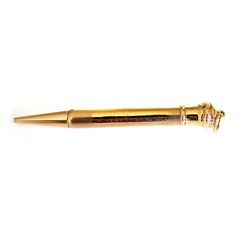 Vintage Gold Retractable Pencil Pendant photographed on a white background