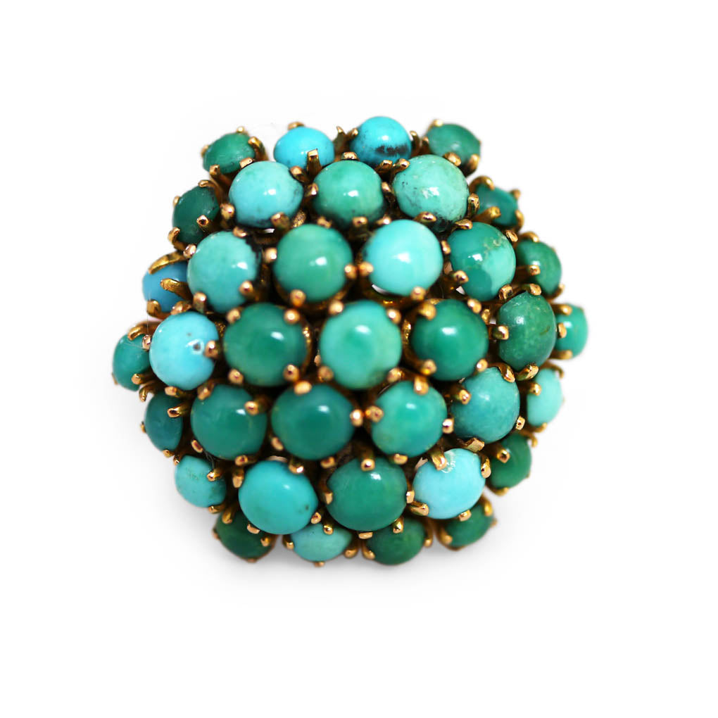 Confection of Turquoise Bombe Cocktail Ring 1960s