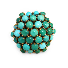 Confection of Turquoise Bombe Cocktail Ring 1960s